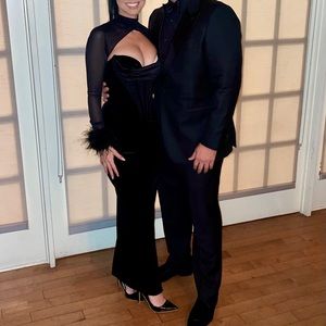 House of CB removable feather attachment dress